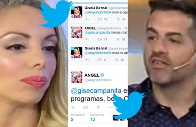 El cruce de Gisela Bernal y Ángel de Brito en Twitter. (Fotos: Web y Twitter)