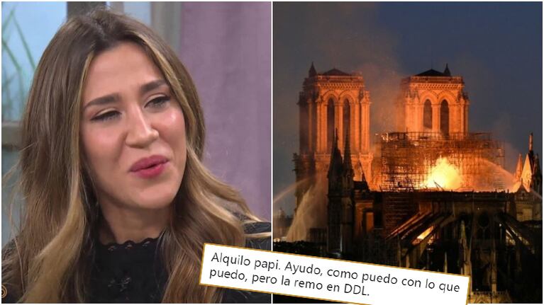 El cruce de Jimena Barón con un twittero que le criticó una reflexión sobre el incendio en Notre Dame