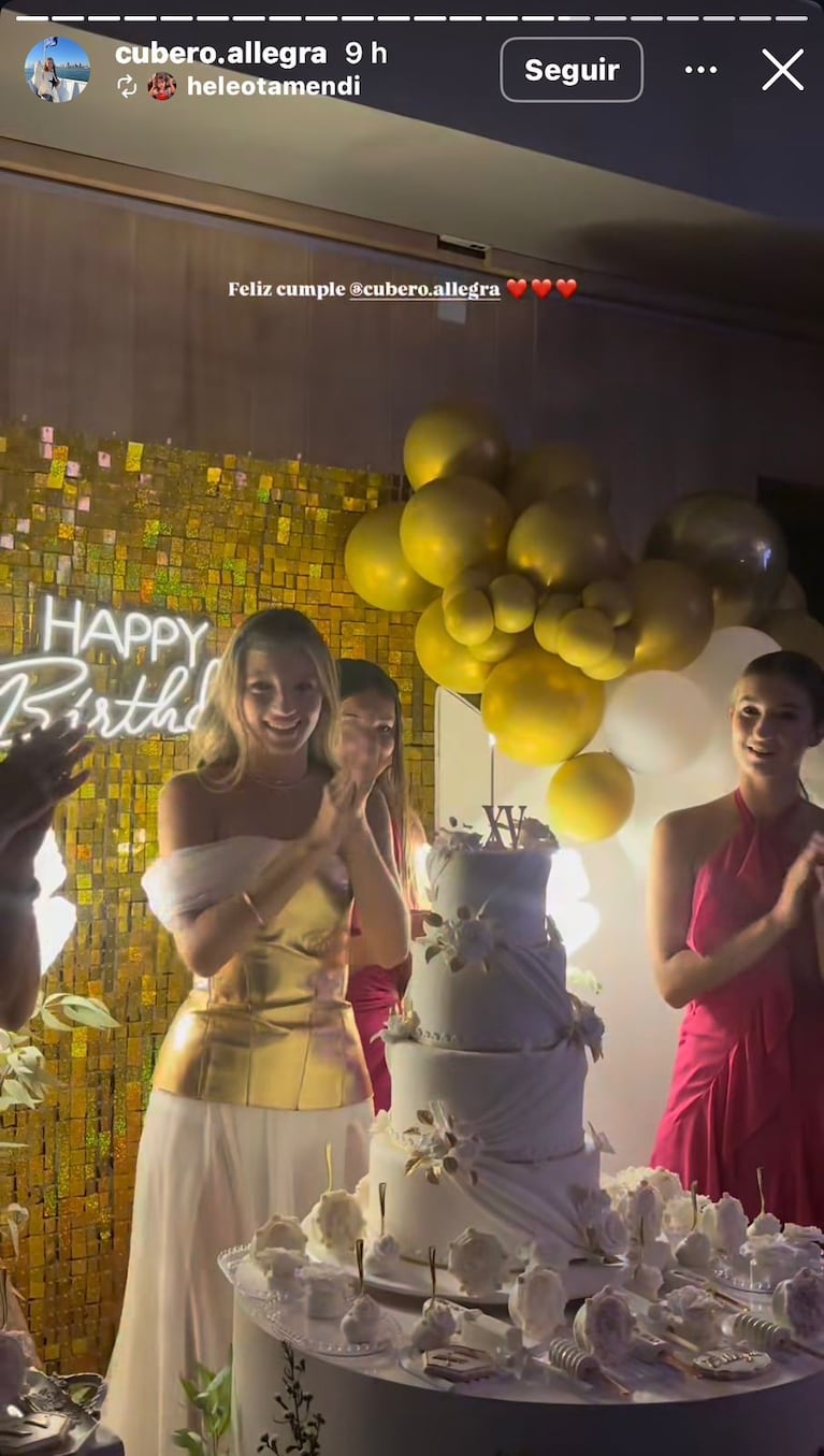 El cumpleaños de 15 que le organizó Nicole Neumann a Allegra Cubero (Foto: Instagram/@cubero.allegra).