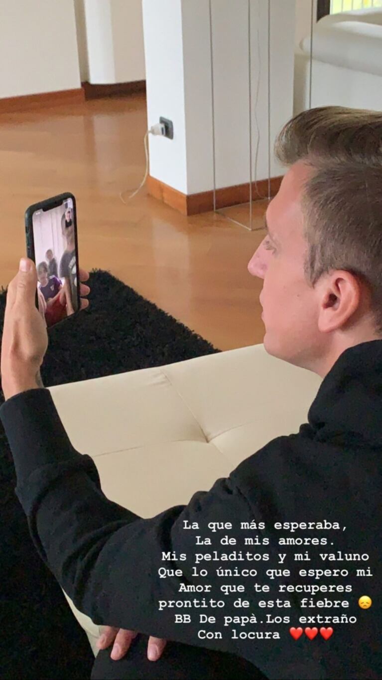 El cumpleaños en cuarentena de Maxi López: "Lo único que espero es que te recuperes de esta fiebre, Valen"