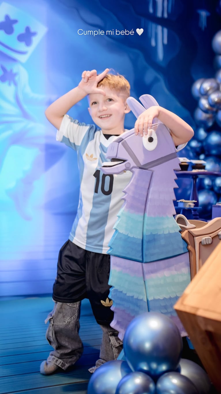 El cumpleaños temático de Bautista, el hijo de Rodrigo De Paul y Cami Homs. Crédito: Instagram/@camihoms