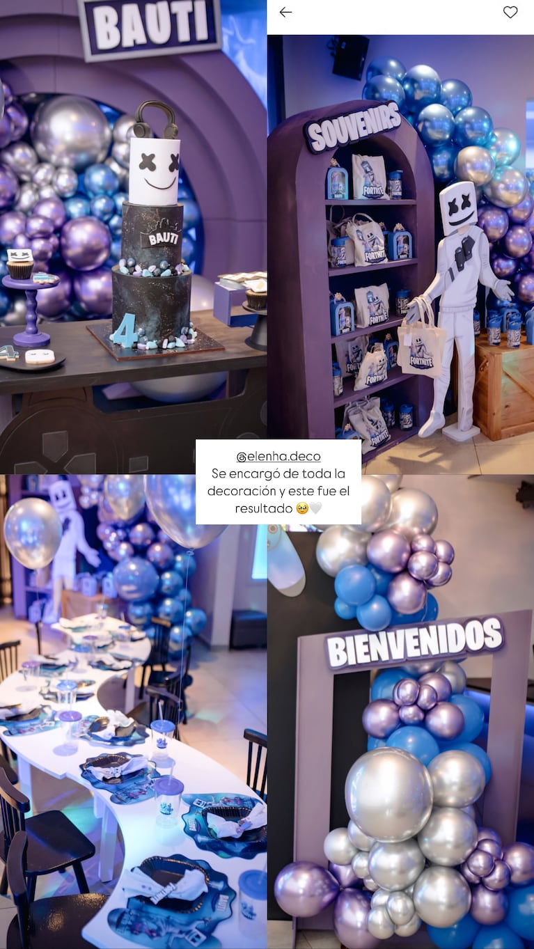El cumpleaños temático de Bautista, el hijo de Rodrigo De Paul y Cami Homs. Crédito: Instagram/@camihoms