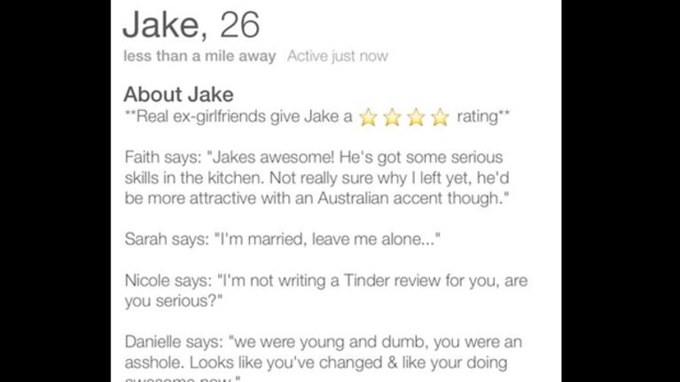 El curriculum del amor de Jake Chapman. (Fotos: Web)
