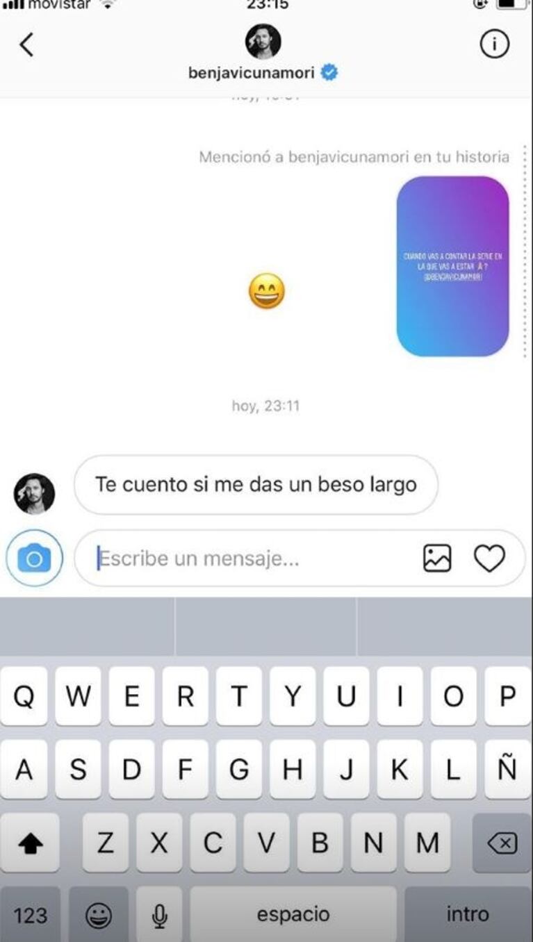 El "desafío hot" que Benjamín Vicuña le propuso a la China Suárez: "Te cuento si me das un beso largo"