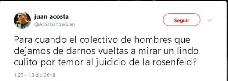 El desafortunado ¿chiste? de Juan Acosta que generó un masivo repudio en las redes sociales