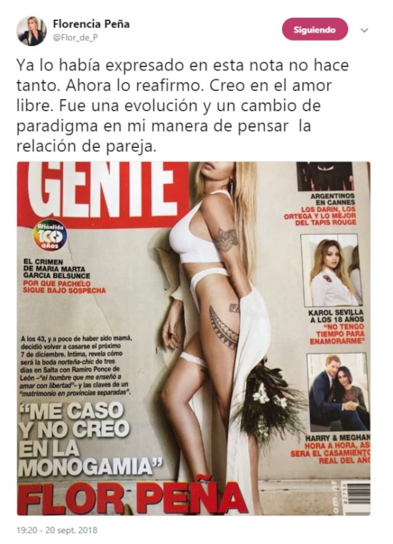 El descargo de Florencia Peña tras confesar que mantiene una relación abierta con su pareja: "Con Ramiro hacemos lo que queremos"
