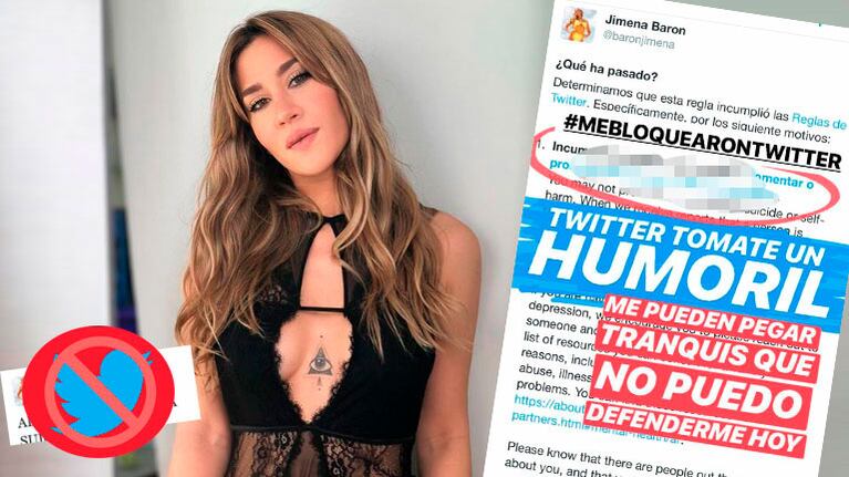 El descargo de Jimena Barón luego de que le bloquearan su Twitter por publicar un mensaje polémico: mirá qué había puesto