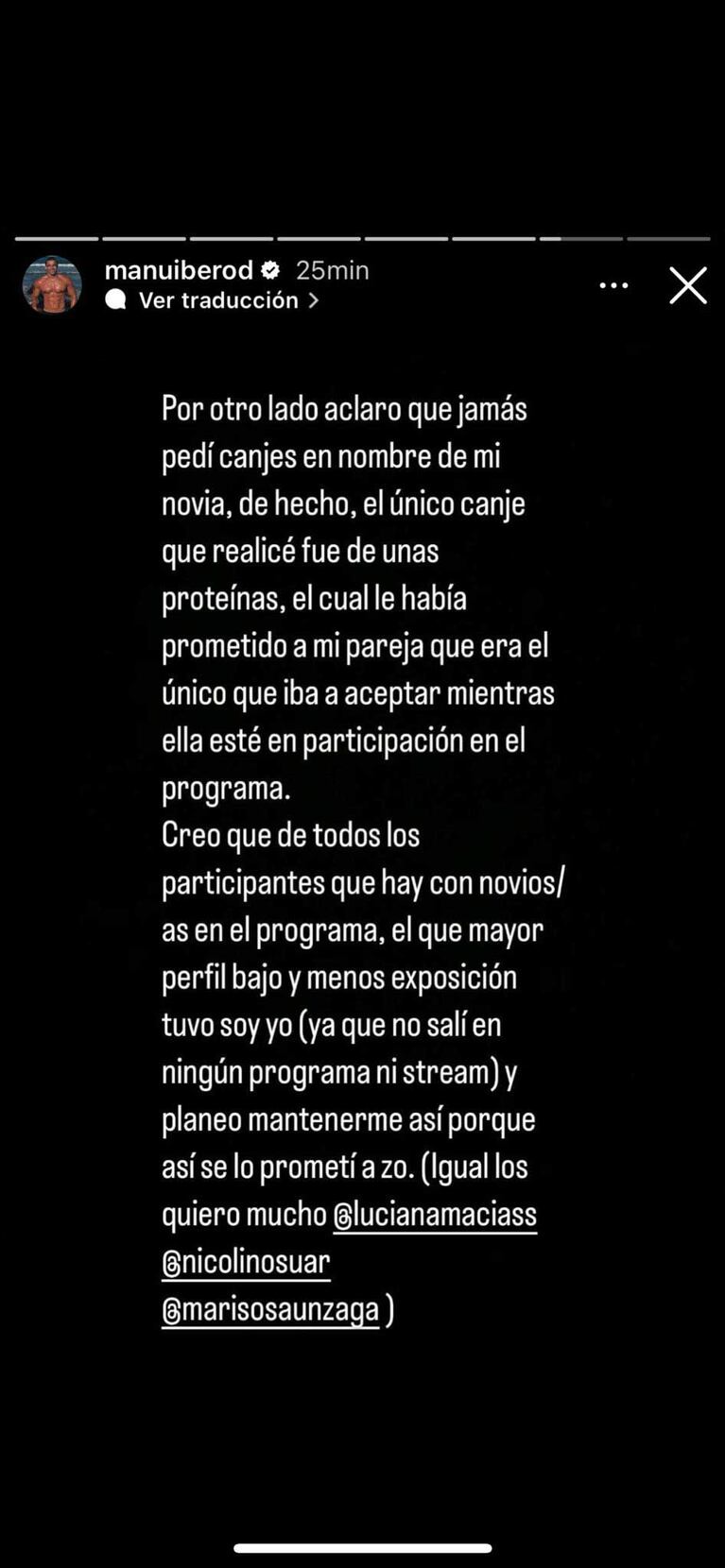 El descargo del novio de Zoe Bogach contra Aixa, la mamá de la joven (Fotos: Instagram @manuiberod)