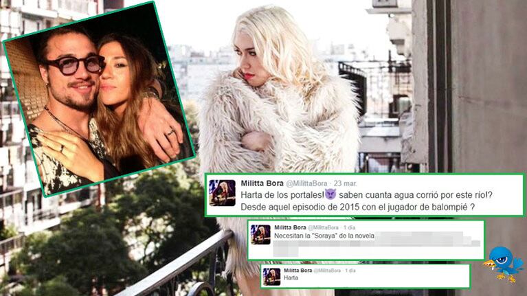 El descargo twittero de Militta Bora en Twitter en medio de la reconciliación de su expareja y Jimena Barón (Fotos: )