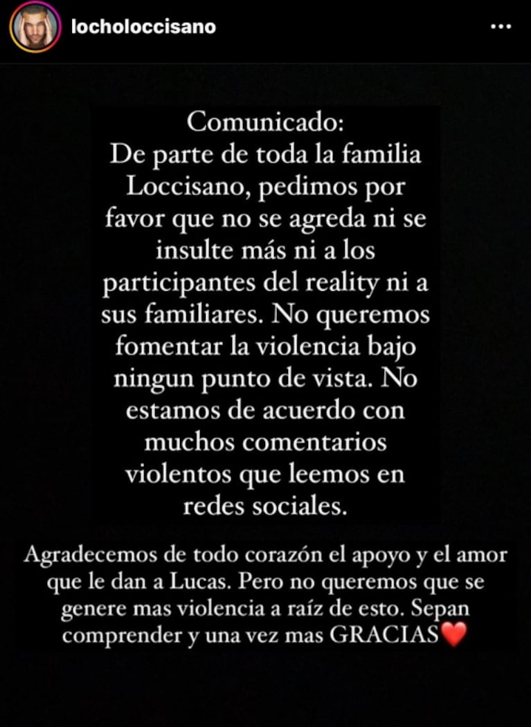 El desesperado pedido de Emily Lucius a Locho Loccisano al enterarse de las críticas del público por cómo lo trata