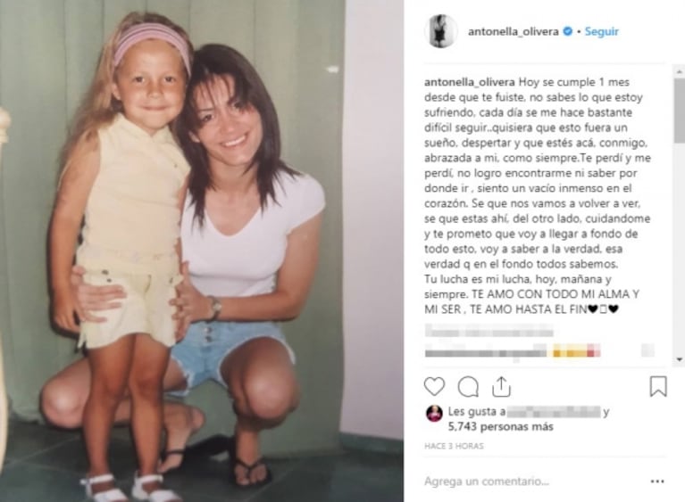 El desgarrador mensaje de la hija de Natacha Jaitt a un mes de su muerte: "Quisiera que esto fuera un sueño, despertar y que estés acá" 