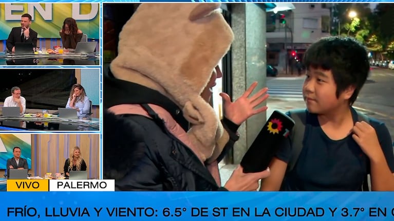 El desopilante momento en vivo entre Giuliana Salguero y un adolescente asiático: “Are you cold?” (eltrece)