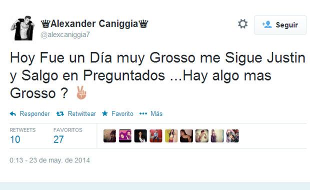 El día grosso de Alex Caniggia (Foto: Twitter)