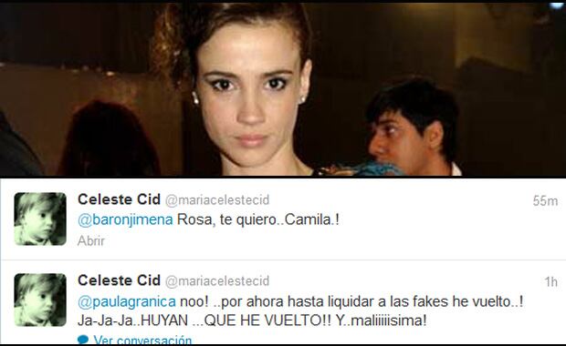 El día que Celeste Cid se acordó de la contraseña... ¡y volvió a tuitear!