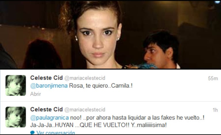 El día que Celeste Cid se acordó de la contraseña... ¡y volvió a tuitear!