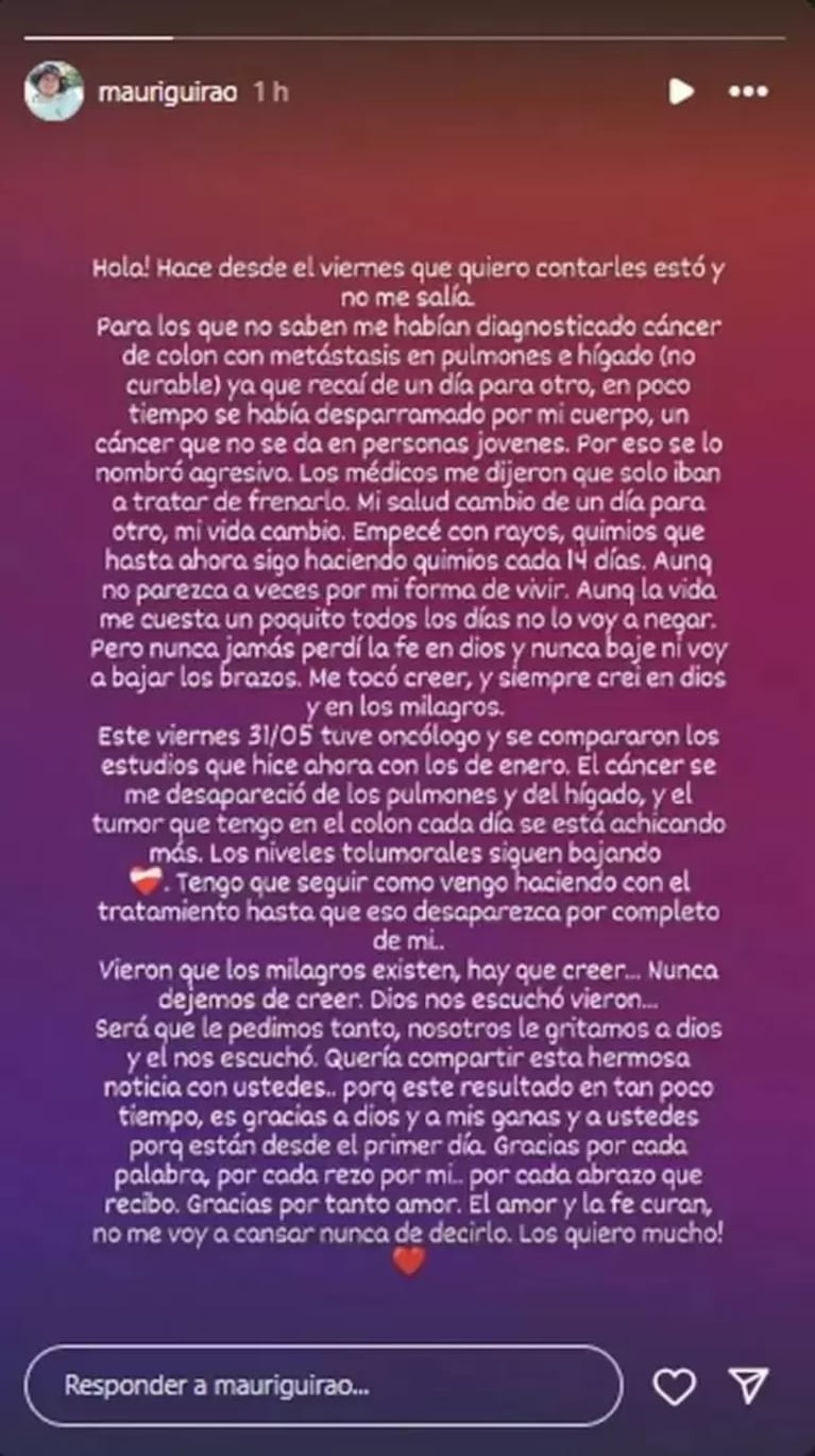 El difícil presente de un ex GH santafesino: diagnóstico, tratamiento y cómo atraviesa la enfermedad. CRÉDITO: Instagram