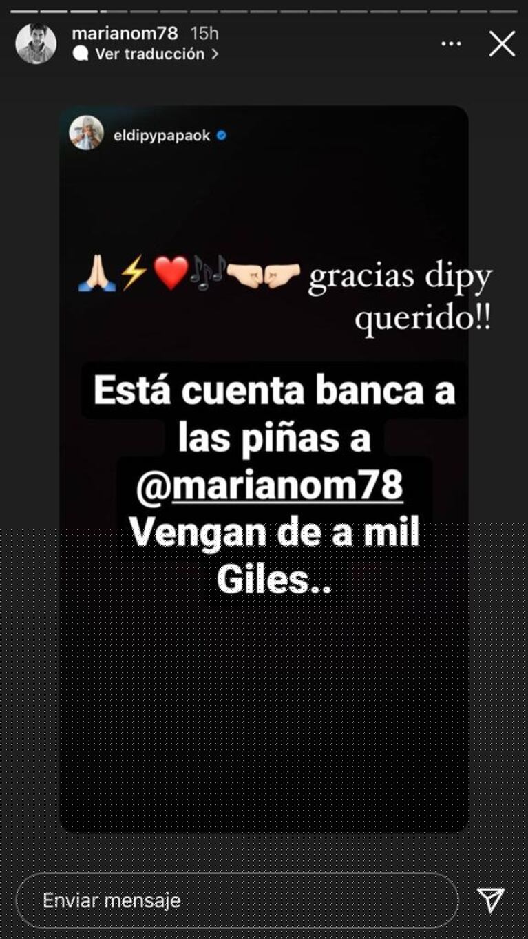 El Dipy le hizo el aguante a Mariano Martínez por lanzarse como cantante tras las críticas: "Vengan de a mil, giles"