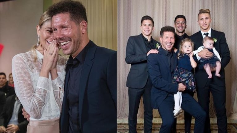El director técnico y sus herederos, juntos en el momento más feliz.