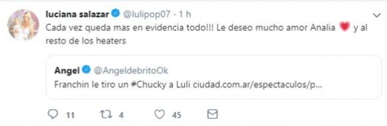 El divertido blooper en inglés de Luciana Salazar en medio de su pelea con Analía Franchín