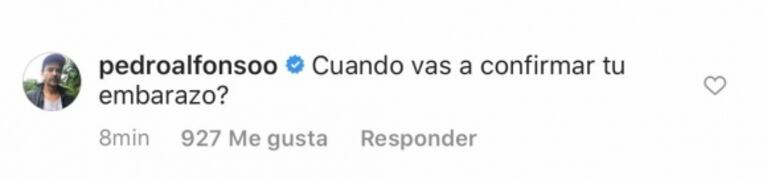 El divertido comentario de Pedro Alfonso tras la confirmación de la China Suárez: "¿Cuándo vas a confirmar tu embarazo?"