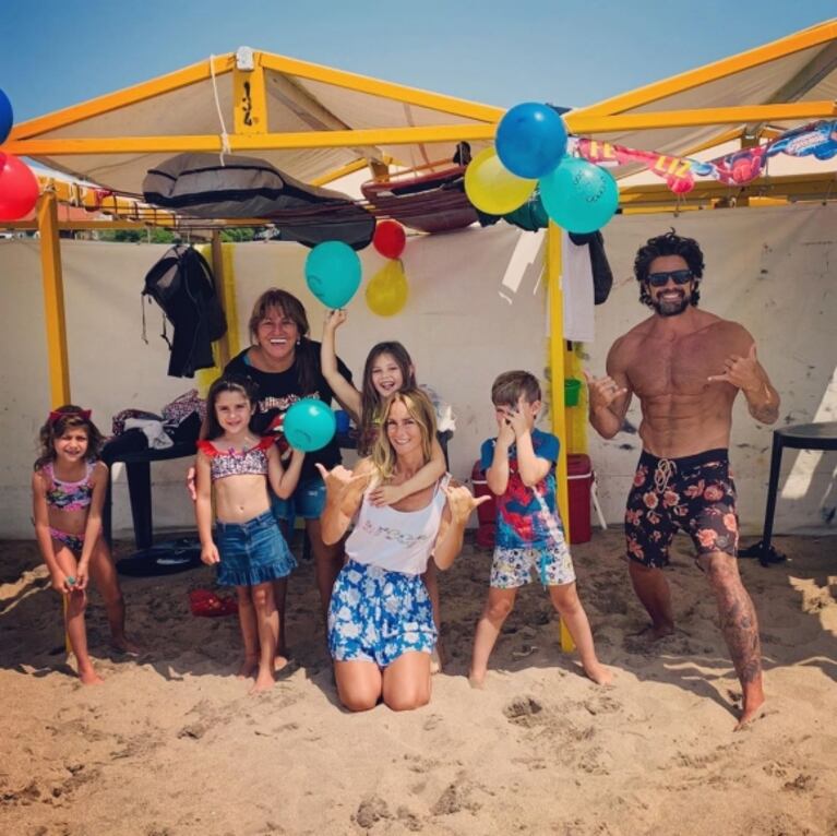 El divertido cumpleaños playero de Fausto, el hijo menor de Luciano Castro y Sabrina Rojas: "Hoy cumple 5"