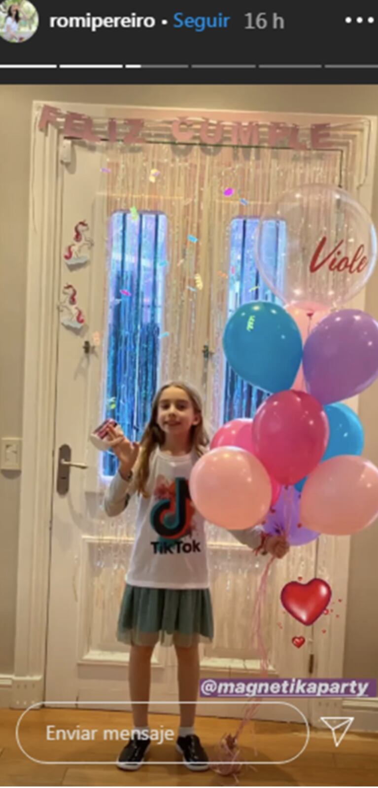 El divertido festejo de Romina Pereiro para su hija Violeta con Jorge Rial: "Cumpleaños en cuarentena"
