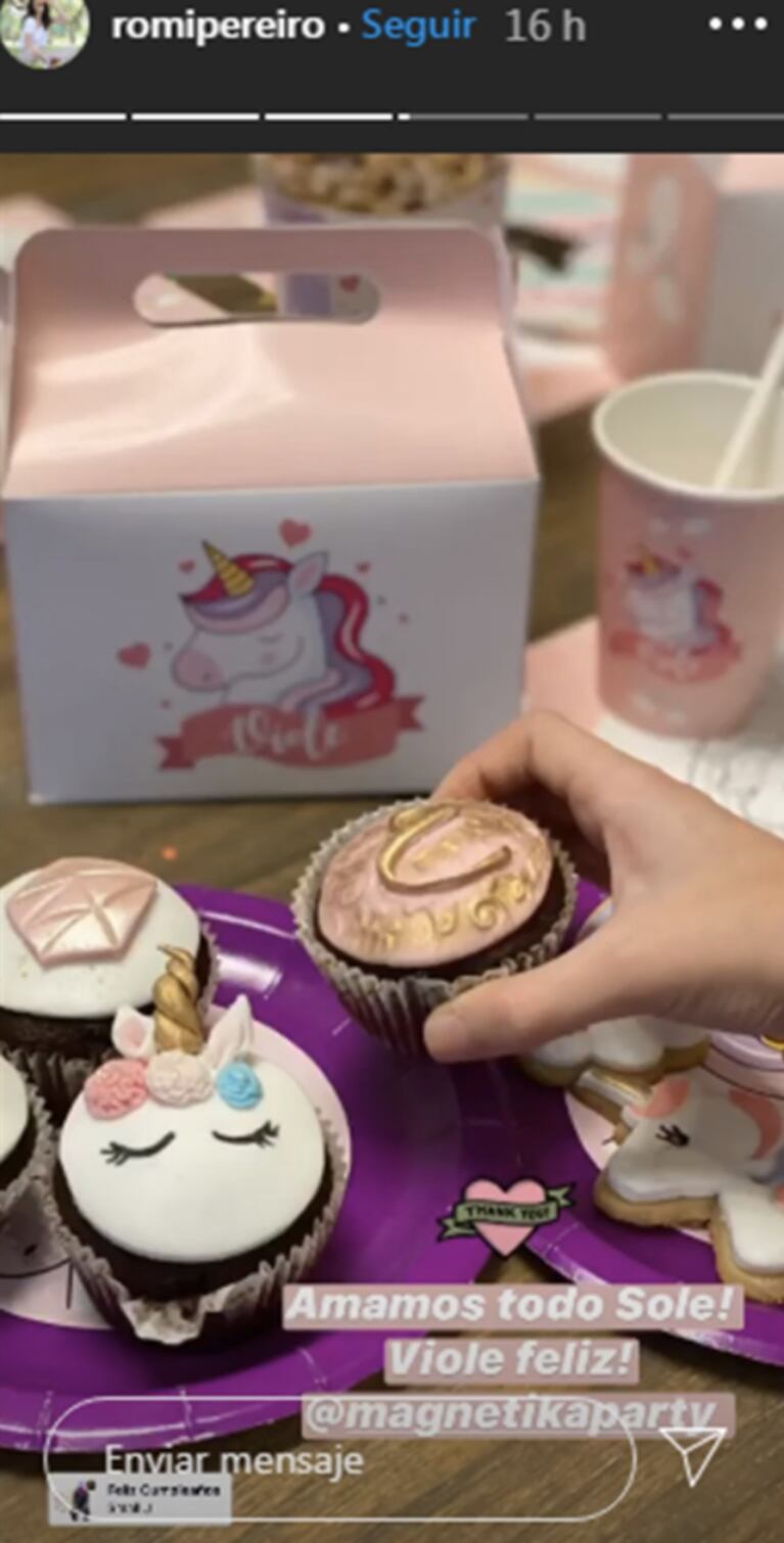 El divertido festejo de Romina Pereiro para su hija Violeta con Jorge Rial: "Cumpleaños en cuarentena"