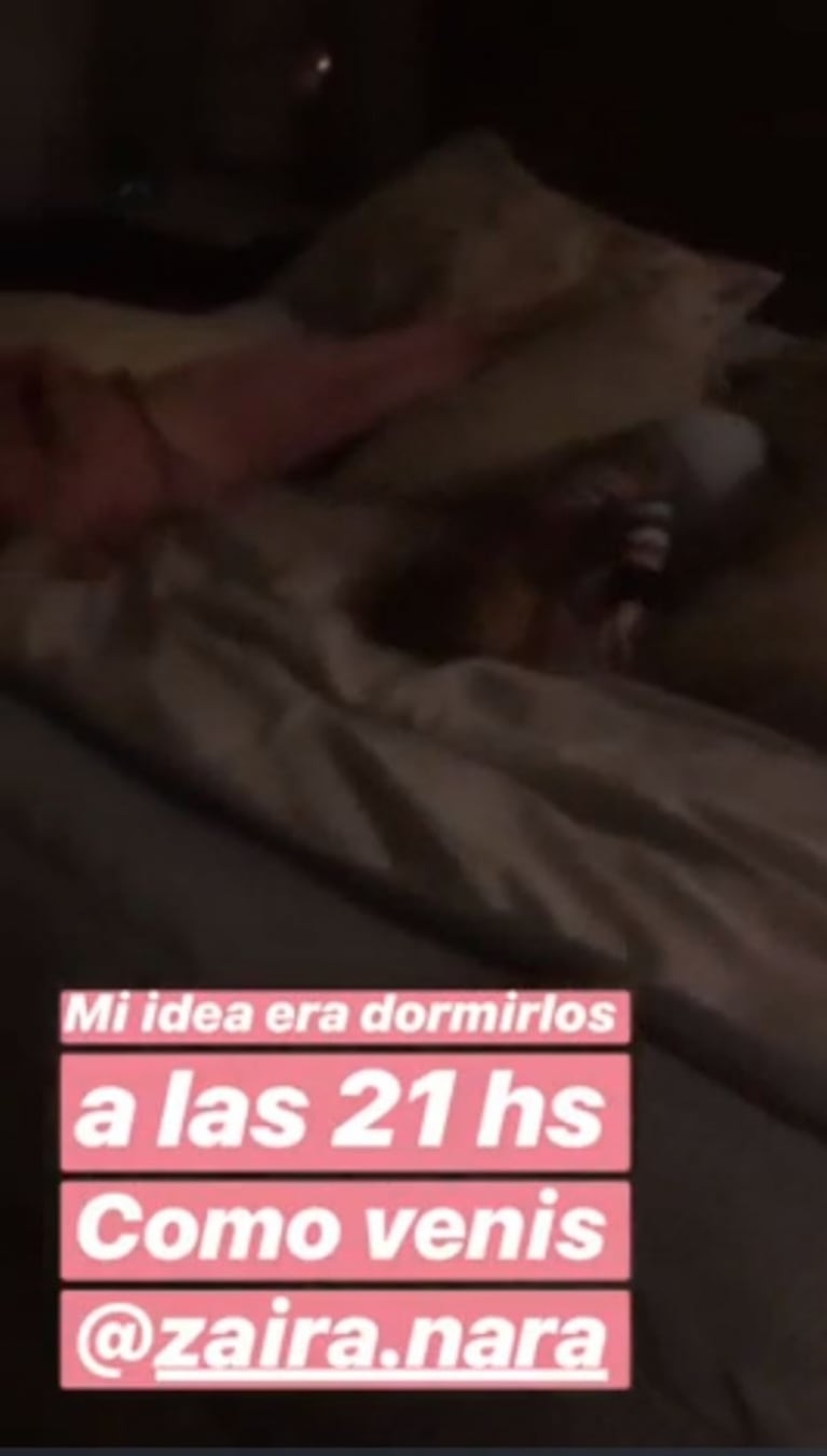 El divertido ida y vuelta en Instagram de Paula Chaves y Zaira Nara sobre la hora de dormir de sus hijos