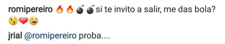 El divertido juego de seducción de Romina Pereiro con Rial: "Si te invito a salir, ¿me das bola?"