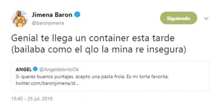 El divertido pedido de Ángel de Brito a Jimena Barón, antes de debutar en Bailando 2018