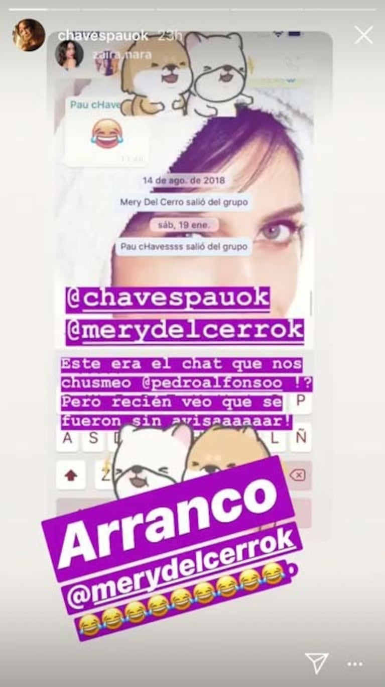 El divertido reclamo de Zaira Nara a Paula Chaves y Mery del Cerro por su grupo de WhatsApp