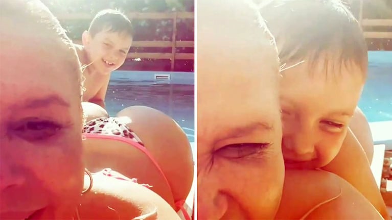 El divertido reto de Thiago a Nazarena Vélez tras intentar sacarse una belfie en bikini: ¡Te estoy vigilando!