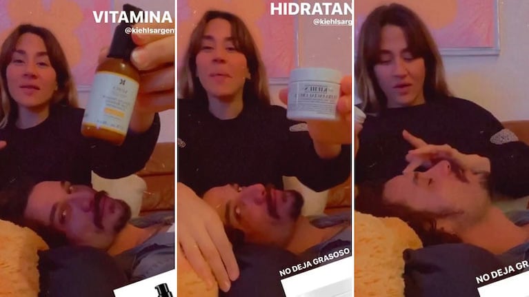 El divertido tratamiento de belleza facial que Jimena Barón le hizo a Daniel Osvaldo