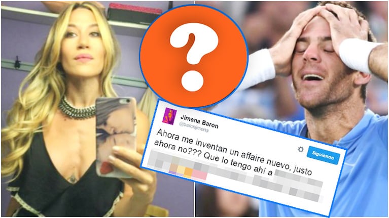 El divertido tweet de Jimena Barón tras ser vinculada sentimentalmente con Juan Martín del Potro (Fotos: Web)