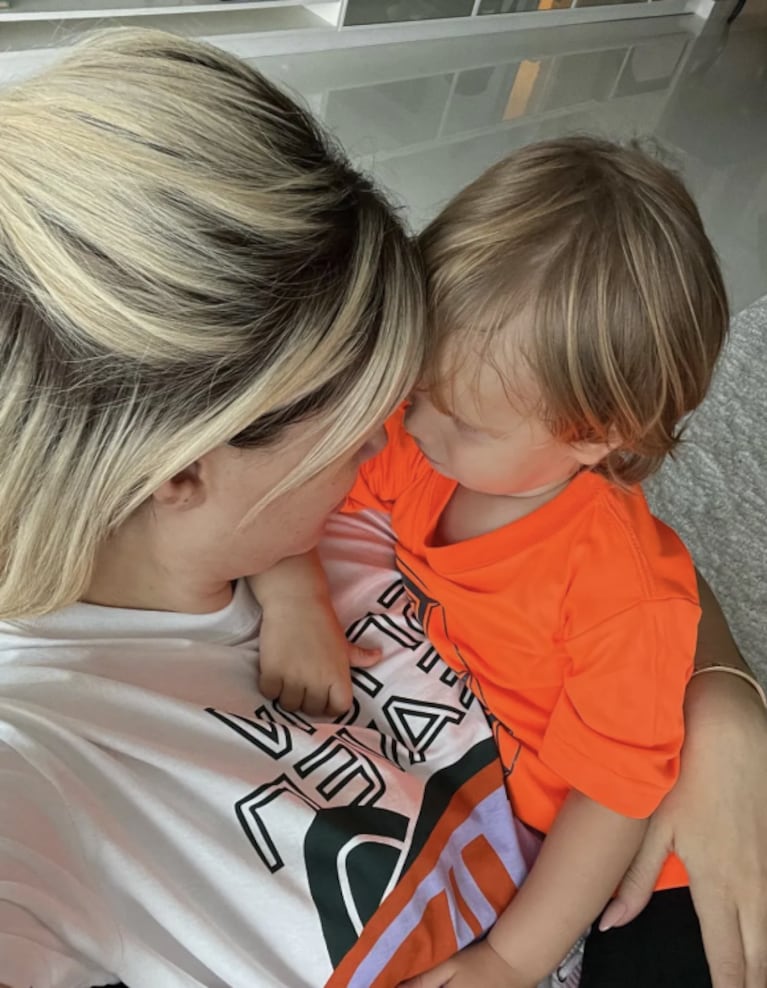 El divertido video de Wanda Nara junto a su sobrino Viggo, hijo de Zaira Nara: "Te amo hasta la luna"