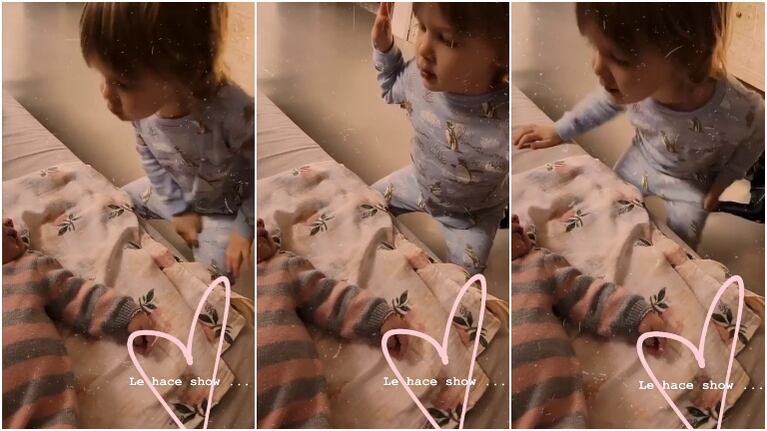 El divertido video del hijo de Paula Chaves bailándole a su hermanita menor: Le hace show 