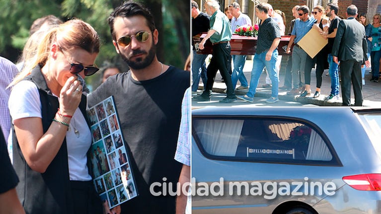 El dolor de Eugenia Tobal en el último adiós a su madre, Ofelia, en el cementerio de Chacarita. (Foto: Movilpress)