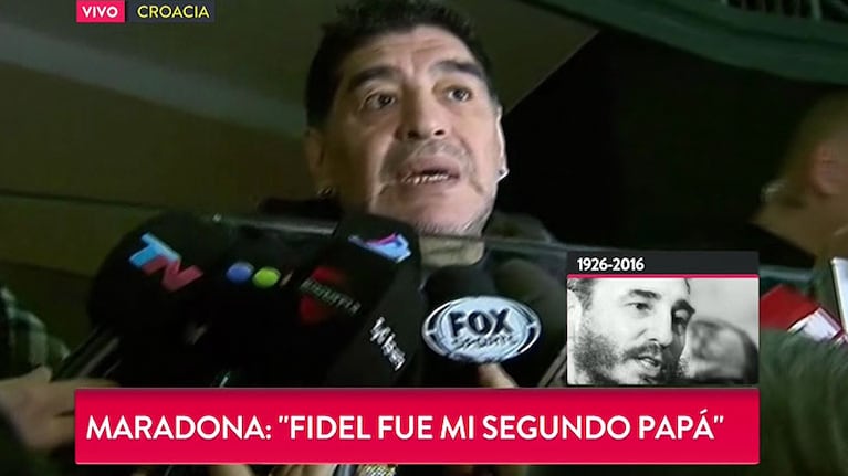 El dolor de Maradona por la muerte de Fidel Castro (Foto: web)