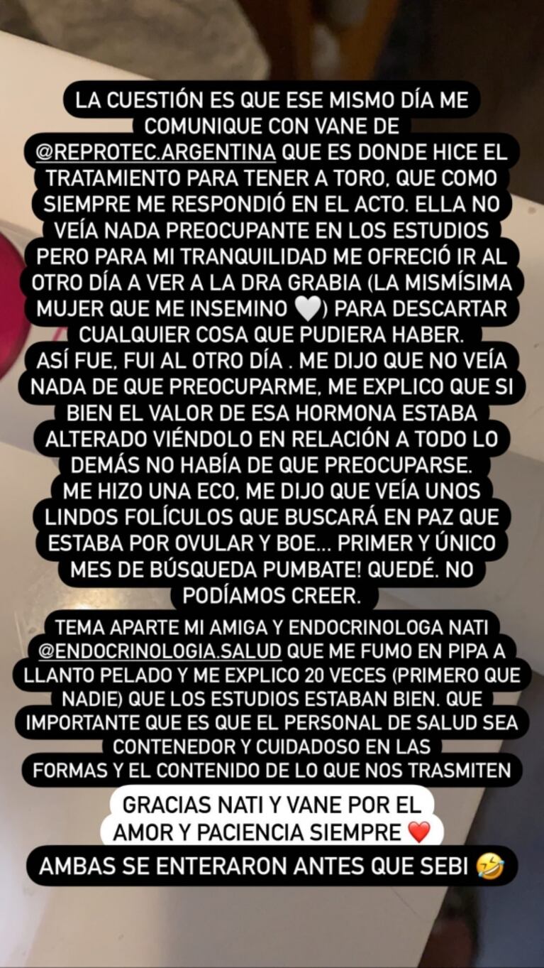 El dramático momento que vivió Juana Repetto: "Me dijeron que tenía problemas de fertilidad"