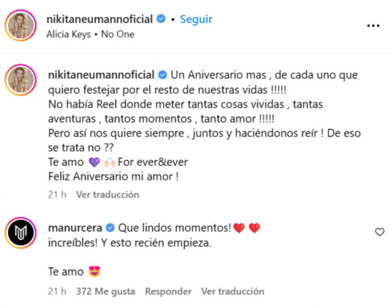 El dulce ida y vuelta de Nicole Neumann con Manu Urcera en un día especial a poco de la boda