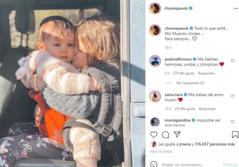 El dulce mensaje de Paula Chaves junto a una tierna foto de sus hijas: "Todo lo que soñé, mis mujeres unidas para siempre"
