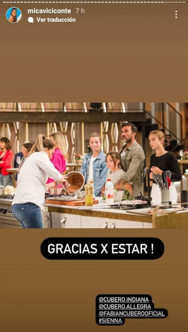 El dulce posteo de Mica Viciconte a las hijas de Fabián Cubero y Nicole Neumann por apoyarla en la final de MasterChef Celebrity: "Gracias por estar"