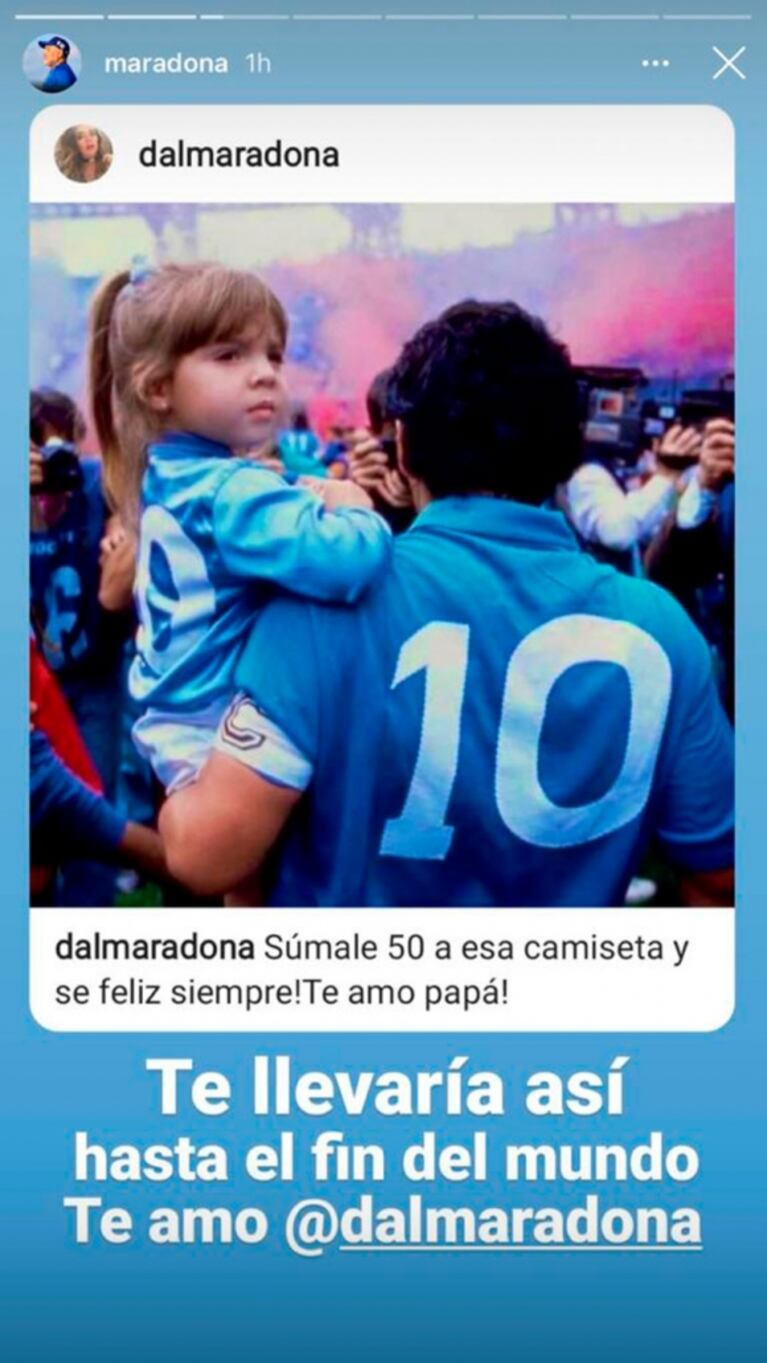 El dulce saludo de Dalma a Diego Maradona por sus 60 años: "Sé feliz siempre"
