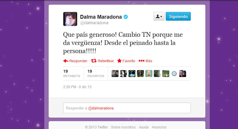 El duro tweet de Dalma Maradona.