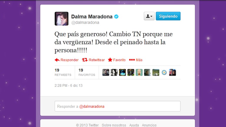 El duro tweet de Dalma Maradona.