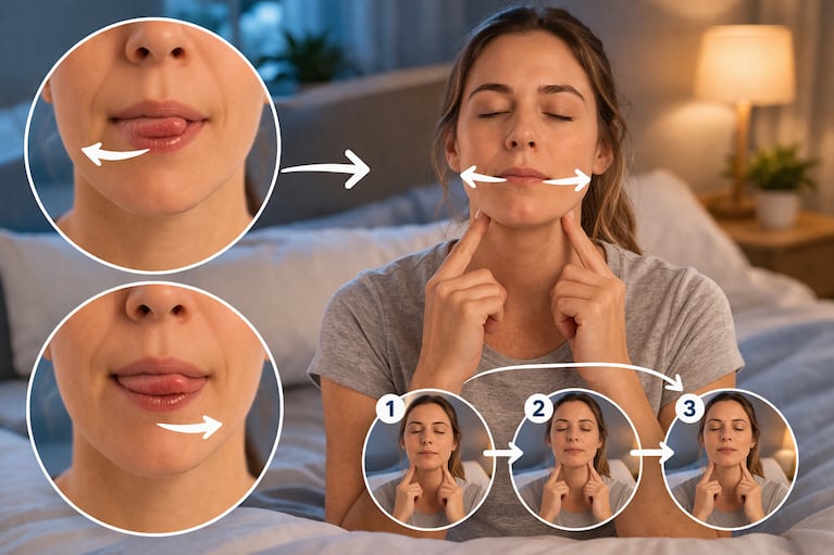 El ejercicio de la lengua para ronquidos. Foto: IA (ChatGPT)