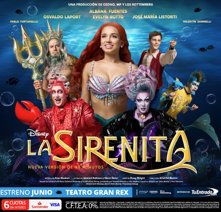 El elenco de La Sirenita. Foto: Prensa