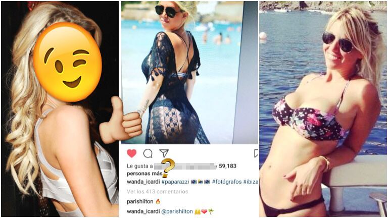 El emoji buena onda de la famosísima estrella a una foto súper sexy de Wanda Nara (Fotos: Web e Instagram)
