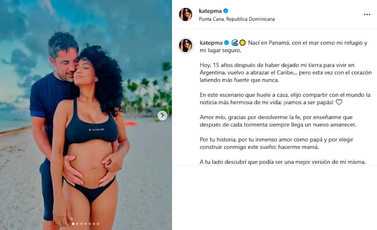 El emotivo de Kate Rodríguez para confirmar su embarazo (Foto: Instagram @katepma)