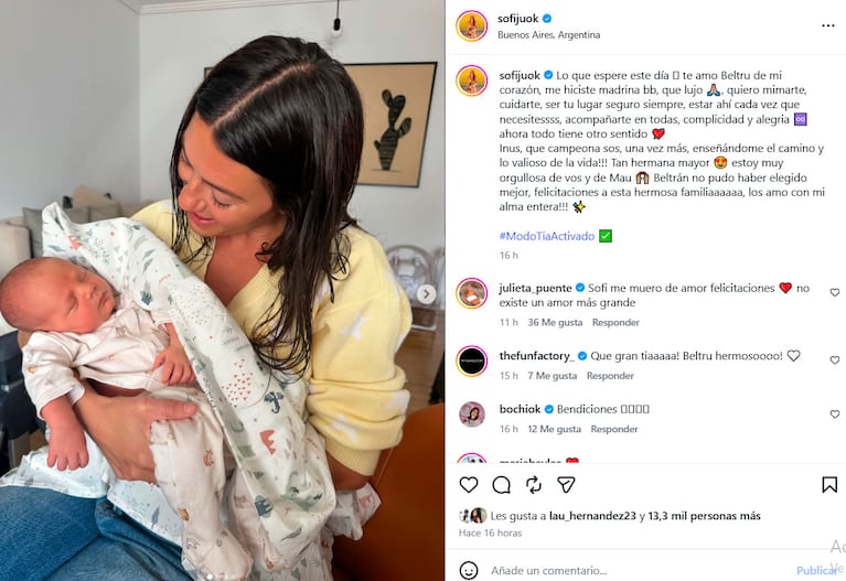 El emotivo encuentro de Sofía "Jujuy" Jiménez con su sobrino Beltrán (Foto de Instagram)